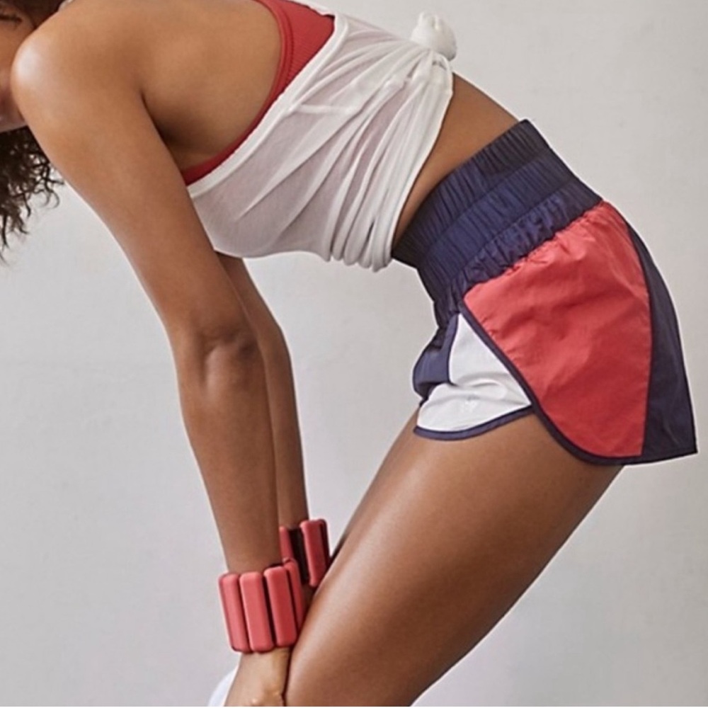 Free People The Way Home Shorts Size L Navy Red White
